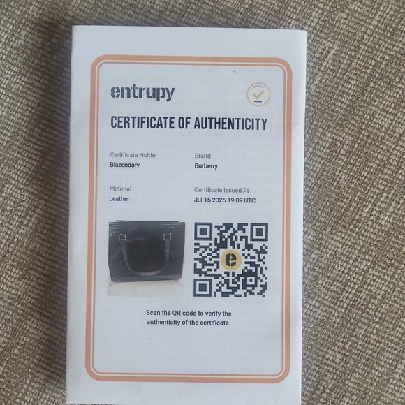 BURBERRY Check Pattern HandBag Dark Brown Enamel..w/COA. - Picture 2 of 14